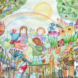 Kinderzimmerposter Frau Holle - Poster DIN A4-A3/ Aquarellbilder für Kinder  handgemalt * Atelier Verena Kohl Aquarelle - Soreia Arts